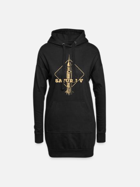 Saturn V Rakete - Hoodie-Kleid - Schwarz