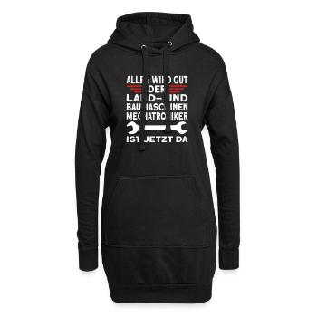 Land und Baumaschinenmechatroniker - Hoodie-Kleid - Schwarz - Vorne