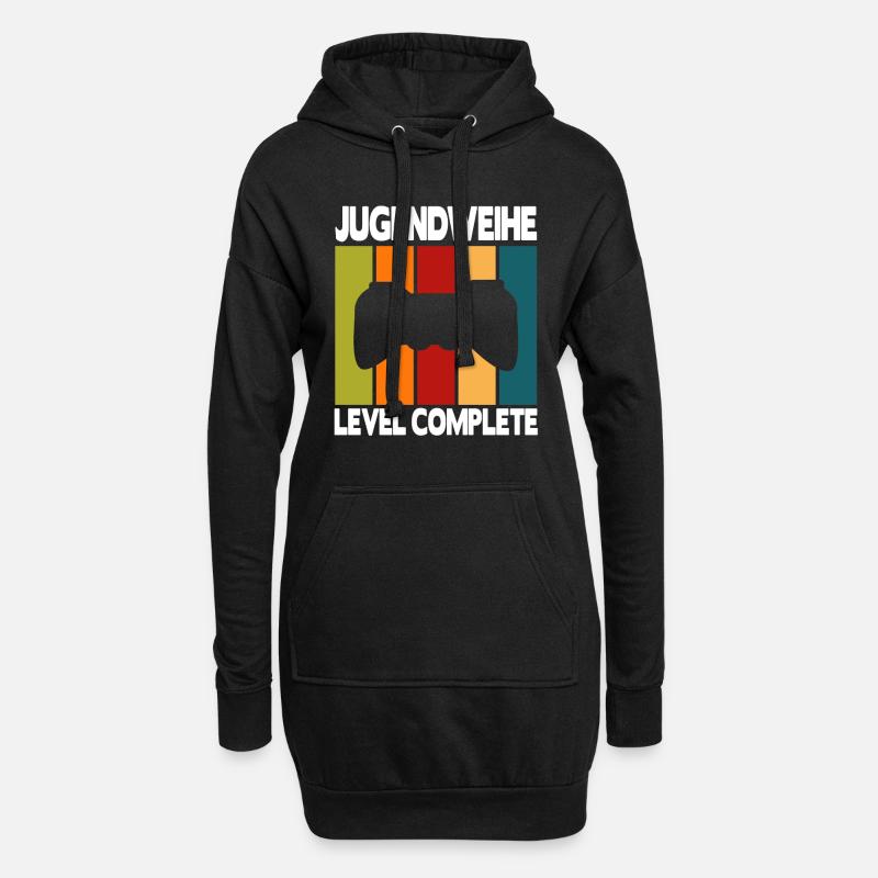 Jugendweihe Level Complete - Hoodie-Kleid - Schwarz