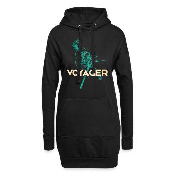 Sonde spatiale Voyager - Sweat-shirt à capuche long Femme - noir - Devant