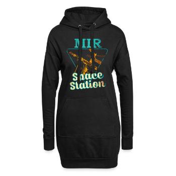 Station spatiale Mir - Sweat-shirt à capuche long Femme - noir - Devant