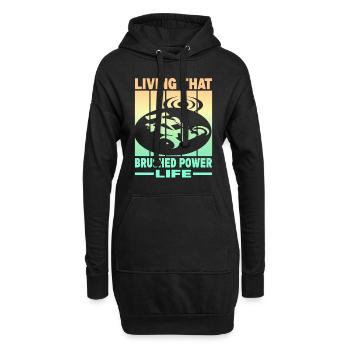 Living That Brushed Power Life - Hoodie-Kleid - Schwarz - Vorne