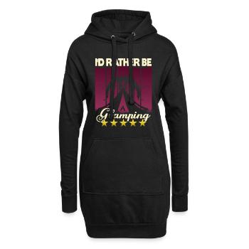 I'd rather be Glamping - Hoodie-Kleid - Schwarz - Vorne