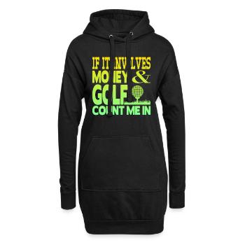 Argent et golf - Sweat-shirt à capuche long Femme - noir - Devant
