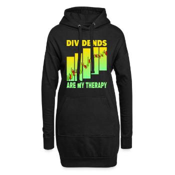 Les dividendes sont ma thérapie - Sweat-shirt à capuche long Femme - noir - Devant