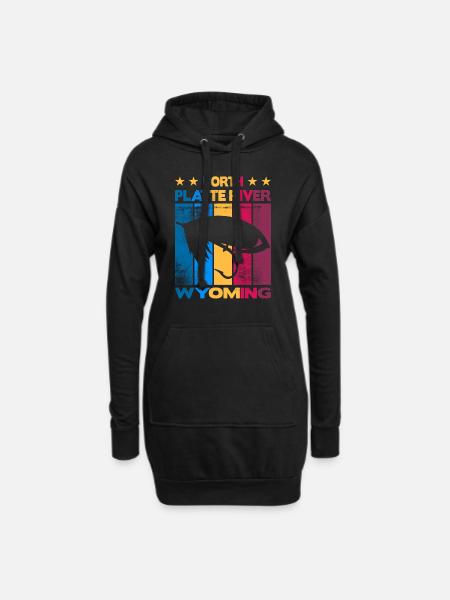North Platte River Wyoming Fly Fishing - Hoodie-Kleid - Schwarz