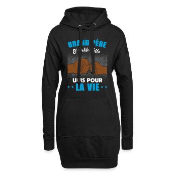 Fête des grands père petite fille unis pour la vie - Sweat-shirt à capuche long Femme - noir - Devant
