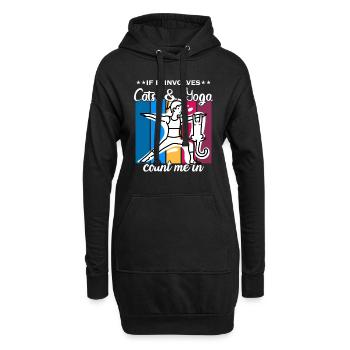 Si cela implique des chats et du yoga, comptez sur moi - Sweat-shirt à capuche long Femme - noir - Devant