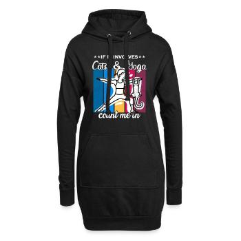 Si cela implique des chats et du yoga, comptez sur moi - Sweat-shirt à capuche long Femme - noir - Devant