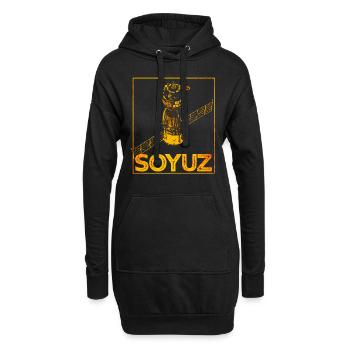 Sojus Raumschiff Sowjetunion - Hoodie-Kleid - Schwarz - Vorne