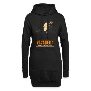 Voyager 1 - Interstellare Raumsonde - Hoodie-Kleid - Schwarz - Vorne