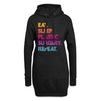 eat sleep plastic surgery repeat - Hoodie-Kleid - Schwarz - Vorne