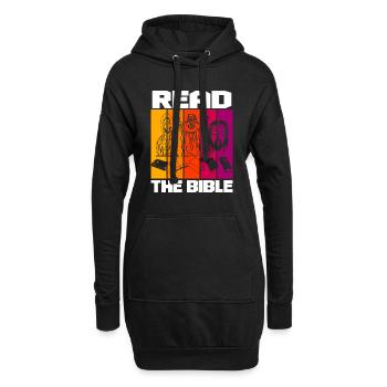 Lire la Bible - Sweat-shirt à capuche long Femme - noir - Devant