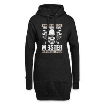 Meisterprüfung Geschenk Meister Bestanden - Hoodie-Kleid - Schwarz - Vorne