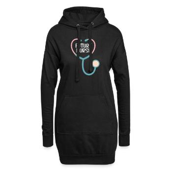 Zukünftige Krankenschwester - Hoodie-Kleid - Schwarz - Vorne