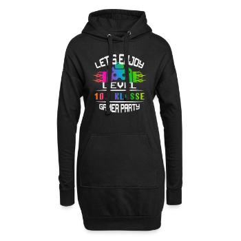 Level 10. KLASSE keep calm and game on - Hoodie-Kleid - Schwarz - Vorne