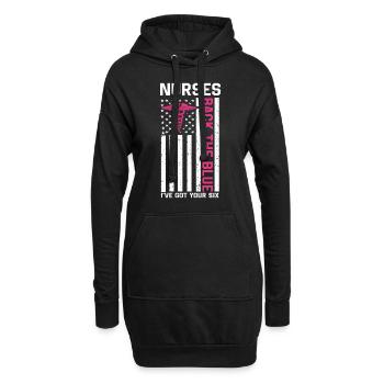Soutien infirmier à la police - Sweat-shirt à capuche long Femme - noir - Devant