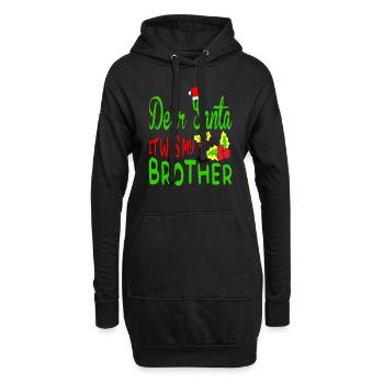 Cher Père Noël C’était mon frère norvégien - Sweat-shirt à capuche long Femme - noir - Devant