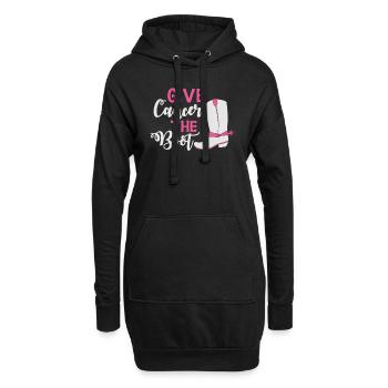 Donnez au cancer le laissez-passer de course - Sweat-shirt à capuche long Femme - noir - Devant