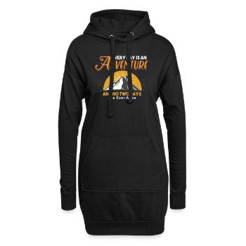Jeder Tag ist ein Abenteuer Wandershirt - Hoodie-Kleid - Schwarz - Vorne
