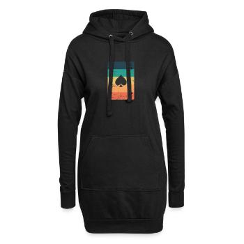 Pik Ass Poker ou Skat Card Game - Sweat-shirt à capuche long Femme - noir - Devant