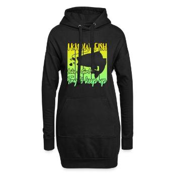 Je sais que je pêche comme une fille - Sweat-shirt à capuche long Femme - noir - Devant