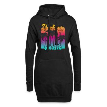 Zihuatanejo Mexico - Hoodie-Kleid - Schwarz - Vorne