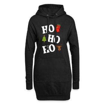 Ho ho ho Ugly Christmas Sweater - Hoodie-Kleid - Schwarz - Vorne