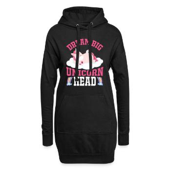 Träume groß kleines Einhorn Unicorn - Hoodie-Kleid - Schwarz - Vorne