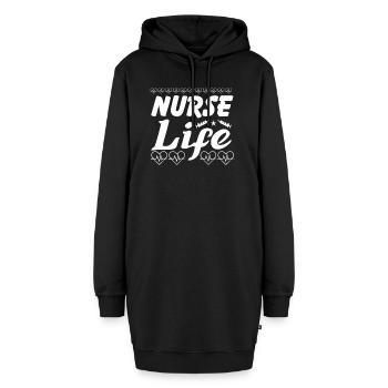 Vie infirmière - Sweat-shirt à capuche long Femme - noir - Devant