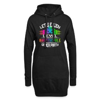 Level HAUPTSCHULE keep calm and game on - Hoodie-Kleid - Schwarz - Vorne