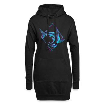 Hammerhai - Hoodie-Kleid - Schwarz - Vorne