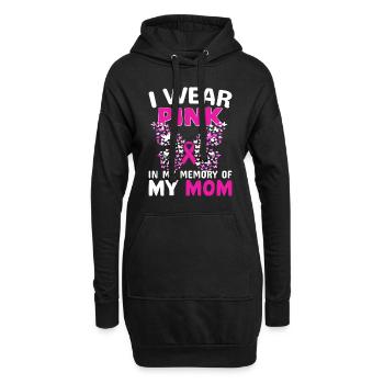 Je porte du rose en mémoire de ma mère - Sweat-shirt à capuche long Femme - noir - Devant