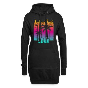 Anakena Beach Chile - Hoodie-Kleid - Schwarz - Vorne
