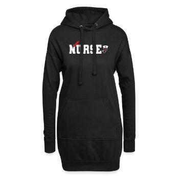 Krankenschwester - Hoodie-Kleid - Schwarz - Vorne