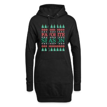 Beliebteste Jahreszeit Norweger Muster - Hoodie-Kleid - Schwarz - Vorne