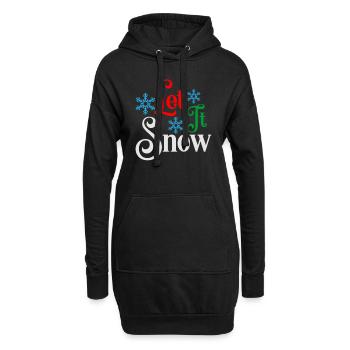 Lass es schneien Ugly Christmas Sweater - Hoodie-Kleid - Schwarz - Vorne