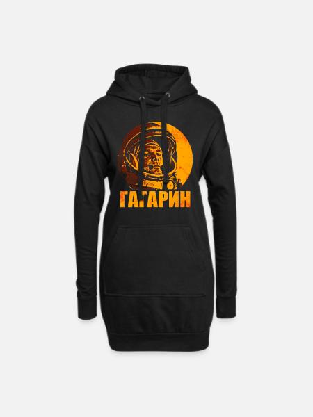 Juri Gagarin - Hoodie-Kleid - Schwarz