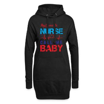 KRANKENSCHWESTER My favourite nurse call me Baby - Hoodie-Kleid - Schwarz - Vorne