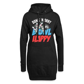 Dont worry bowl Happy für Kegler - Hoodie-Kleid - Schwarz - Vorne