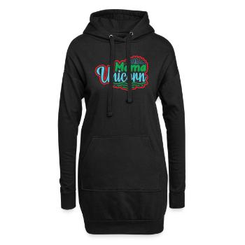 Mama Einhorn Licorne - Sweat-shirt à capuche long Femme - noir - Devant
