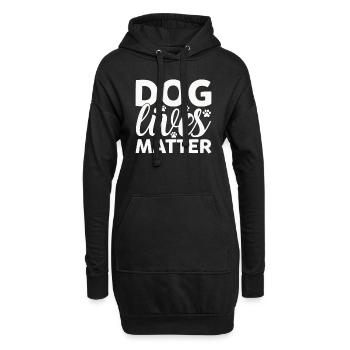 La vie des chiens compte - Sweat-shirt à capuche long Femme - noir - Devant