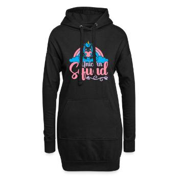 Einhorn Squad Unicorn - Hoodie-Kleid - Schwarz - Vorne