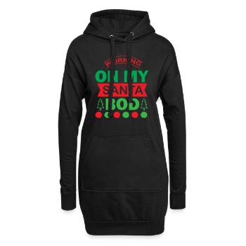 Ich arbeite an meinem Weihnachtsmann-Körper - Hoodie-Kleid - Schwarz - Vorne