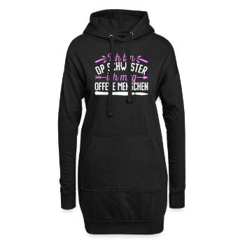 Bin OP Schwester ich mag offene Menschen - Hoodie-Kleid - Schwarz - Vorne