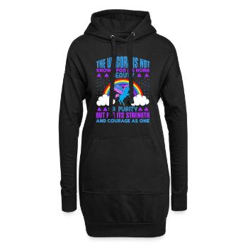 Einhorn The unicorn is not known for beauty - Hoodie-Kleid - Schwarz - Vorne
