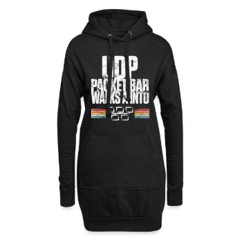 UDP Packet Bar Walks A Into - Hoodie Dress - black - Front