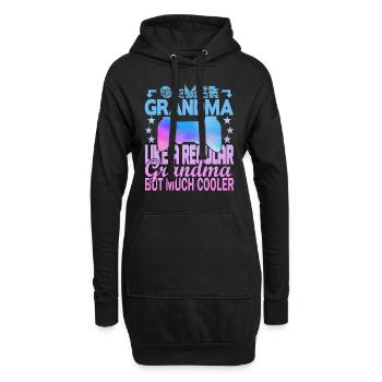 Grand-mère joueuse - Sweat-shirt à capuche long Femme - noir - Devant