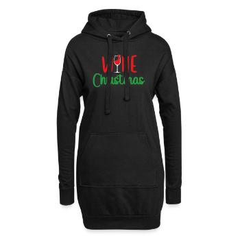 Vin Noël Motif norvégien - Sweat-shirt à capuche long Femme - noir - Devant