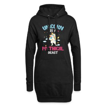 Créature mythique de licorne - Sweat-shirt à capuche long Femme - noir - Devant